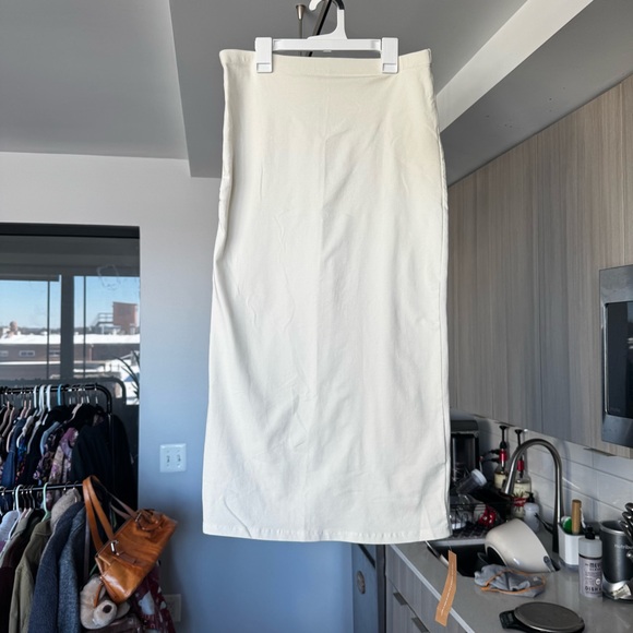 NWT Reformation White Foster Knit Midi Skirt Organic Cotton Small - Picture 4 of 13